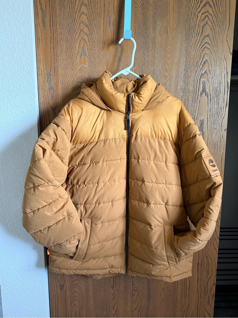 Men's Insulated Hooded Puffer Jacket - Mustard
